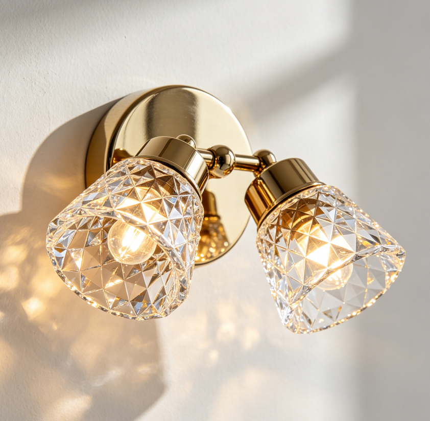 Double-Lamp Modern Crystal Wall Lamp